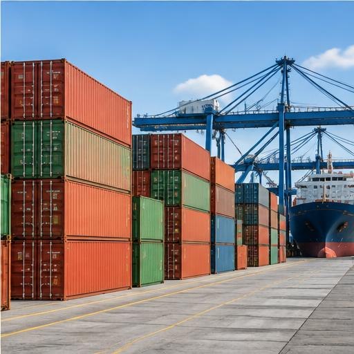 Shipping containers ready for international export